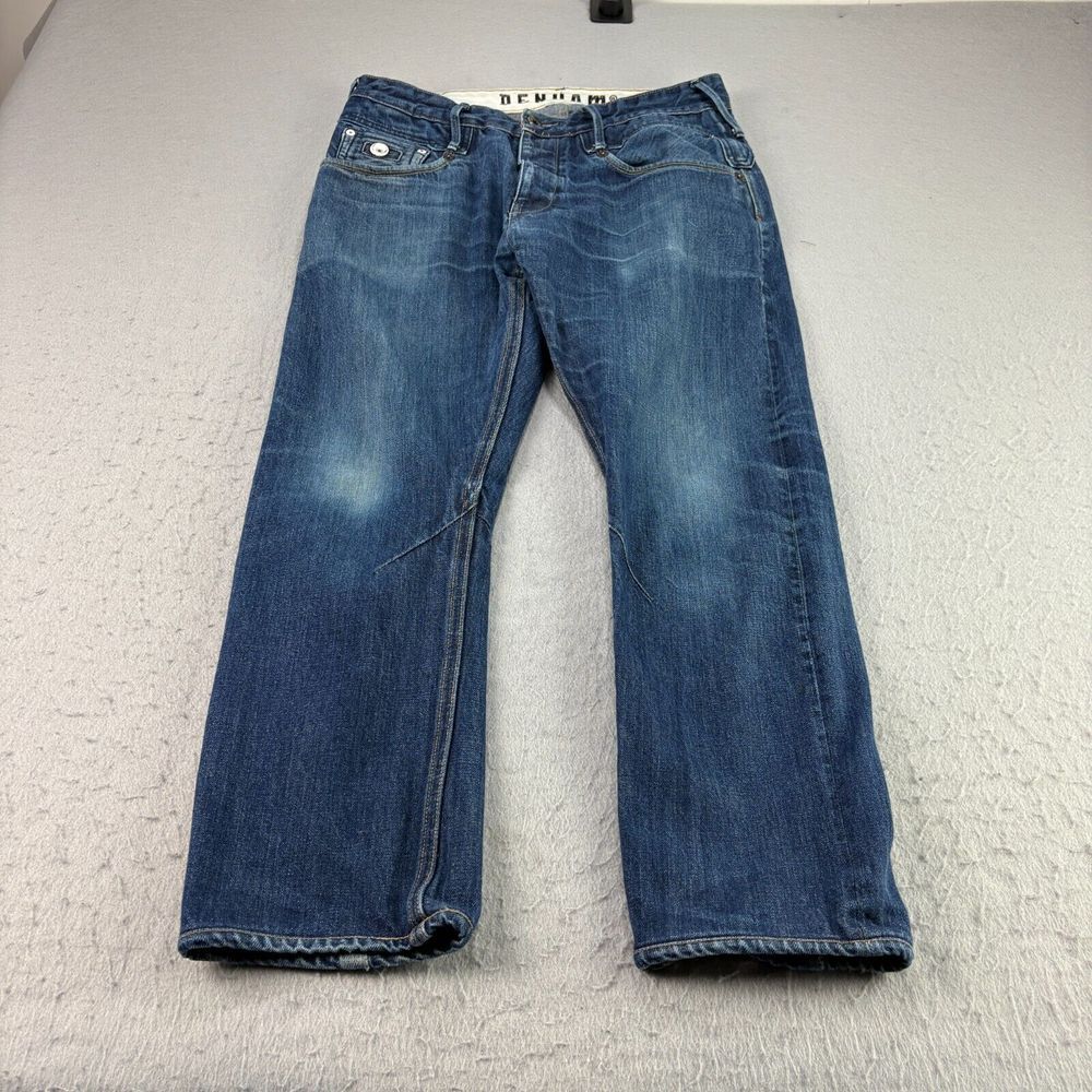 Denham Selvedge Jeans Mens 31x32 (31x26) Blue Skinny‎ Fit Button Fly Denim